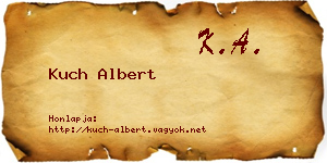 Kuch Albert névjegykártya